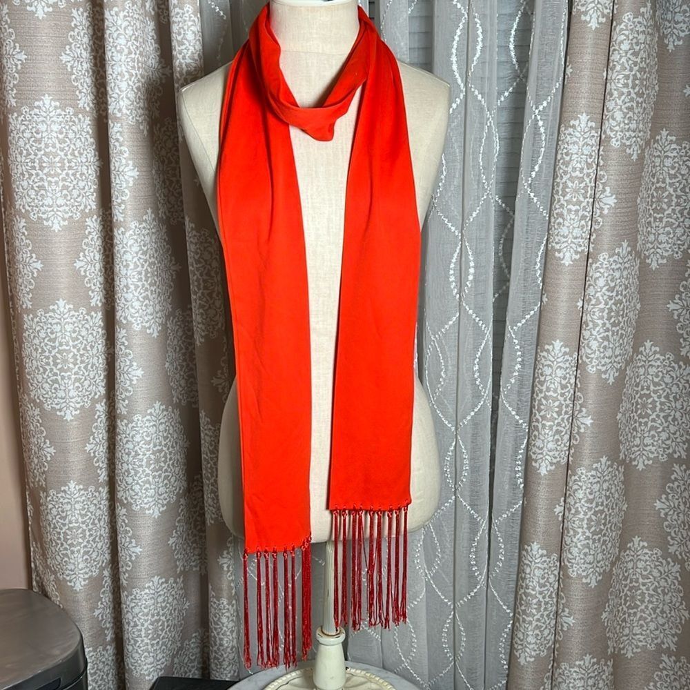 Red Scarf with fringe